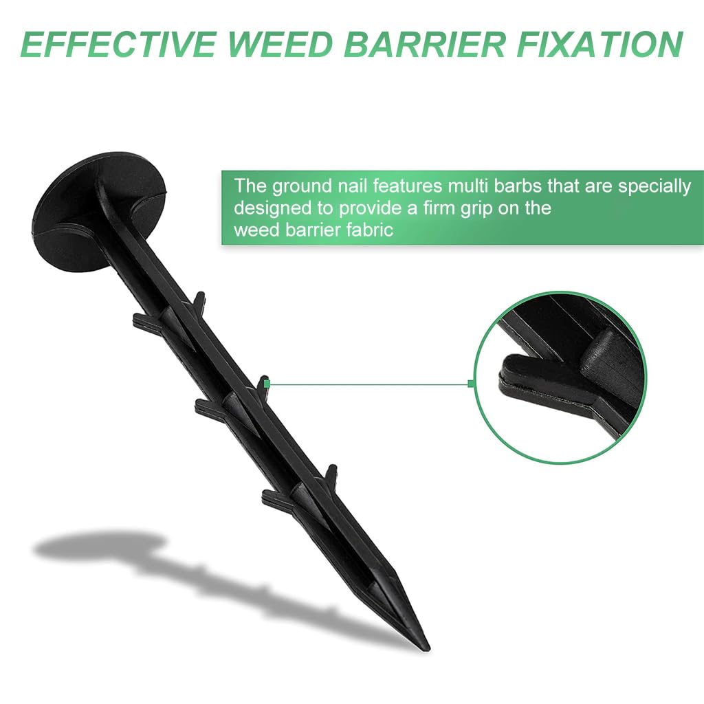 HASTHIP® 100 Pcs 11cm Plastic Landscape Staples, UV-Resistant Anti-Corrosion Garden Pegs for Securing Fabric, Ground Cover, Netting, Drip Irrigation - Barbed Design, Easy Installation HASTHIP® 100 Pcs 11cm Plastic Landscape Staples, UV-Resistant Anti-Corrosion Garden Pegs for Securing Fabric, Ground Cover, Netting, Drip Irrigation - Barbed Design, Easy Installation
